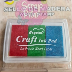 SET DE 9 SELLOS DE MADERA - PRINCESA - CON TINTA VERDE, ROJA Y TURQUEZA - - Scrap Pilar