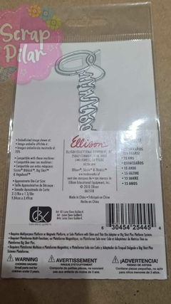 DIE / TROQUEL- TEXTO CURSIVA - QUINCEAÑOS - SIZZIX THINLITS - en internet