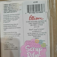 DIE / TROQUEL- TEXTO CURSIVA - HAPPY BIRTHDAY - SIZZIX SIZZLITS - - Scrap Pilar