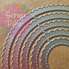 DIE / TROQUEL - SET CIRCULO CON BORDE ONDULADO X 5 TAMAÑOS DIF.- - comprar online