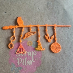 DIE / TROQUEL - HARRY POTTER- ESCOBA VOLADORA CON LECHUZA Y SIMBOLOS! - comprar online