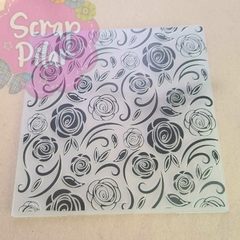 Carpeta de embossing - MODELO ROSAS - 15 X 15 cm
