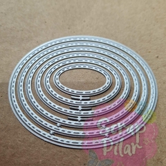 DIE / TROQUEL - SET OVALADO CON PESPUNTE - ( x 6 unid) - comprar online