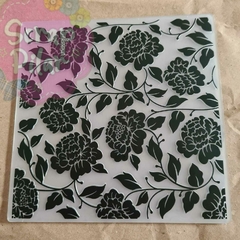 Carpeta de embossing - NUEVO MODELO ROSAS - 13,6 X 13.8 cm