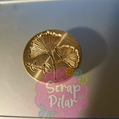 SELLO PARA LACRE - NUEVO GINKGO BILOBA DE BRONCE CON MANGO DE ACRILICO DE COLORES - en internet