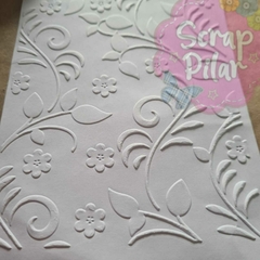 Carpeta de embossing - NUEVO MODELO HOJA CON FLOR- 10,7 X 15 cm - comprar online