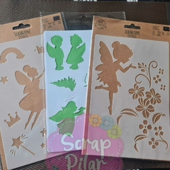 Stencil Plantilla Mediana - MODELO HADAS - ALAS - ANGELES - CUPIDO - 21 X 14 cm