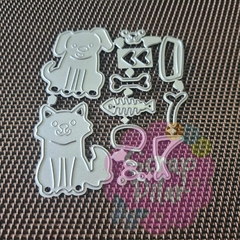 DIE / TROQUEL -SET PERRO GATO Y ACCESORIOS - ( 11 pzas)