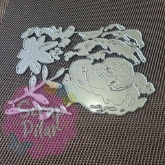 DIE / TROQUEL - SET DE ROSAS CON HOJAS ESTILO SIZZIX -