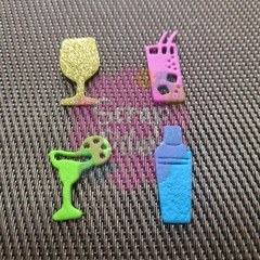DIE / TROQUEL - SET DE COPA - MEZCLADOR DE TRAGOS Y DOS TRAGOS LARGOS - ( X 4 UNID) TROQUELES CHICOS - comprar online