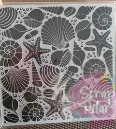 Carpeta de embossing - MODELO MAR- 12.7 X 12.7 cm -LA Sirenita