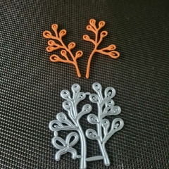 DIE / TROQUEL - RAMAS CON FRUTOS CON MOÑO MINI / HOJAS (x2 un) -