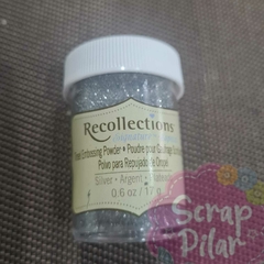 POLVO DE EMBOSSING PLATEADO GLITTER - MARCA RECOLLECTIONS