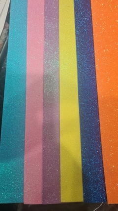 GOMA EVA GLITTER BRILLO X 6 PLANCHAS - COLORES DIFERENTES -IMPORTADA 50 X 50 CM - comprar online
