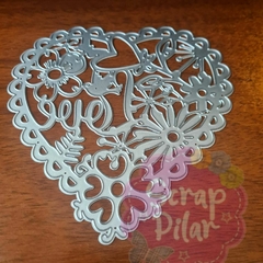 DIE /TROQUEL - CORAZÓN GRANDE CON DISEÑOS LABRADOS- HERMOSO -