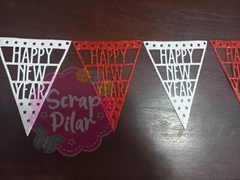 DIE / TROQUEL - BANDERIN HAPPY NEW YEAR - TRIANGULAR -AÑO NUEVO - en internet