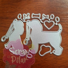 DIE / TROQUEL -SET DE 2 PERROS CON ACCESORIOS-