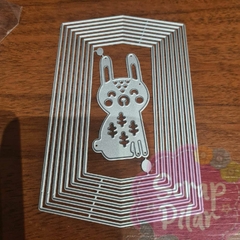 DIE / TROQUEL - SET DE FORMA RECTANGULAR CON ANIMALITO X 8 TAMAÑOS DIFERENTES