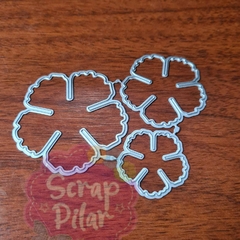 DIE / TROQUEL -FLORES 5 PETALOS SET DE 3 TAMAÑOS DIF-