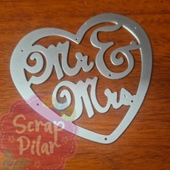 DIE / TROQUEL - MODELO CORAZON MR & MRS - NOVIOS -BODA
