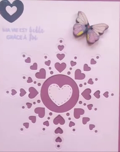 DIE / TROQUEL - BLONDA CORAZON CON RAYOS DE CORAZONES - HERMOSA! - Scrap Pilar