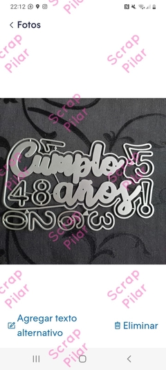 DIE / TROQUEL - CUMPLO AÑOS CON NÙMEROS INTERCAMBIABLES -TEXTO -NÙMEROS - comprar online