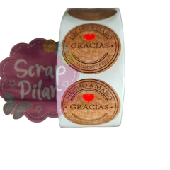 Embellecedores STICKERS HECHO A MANO- ESPECIALMENTE PARA TI - GRACIAS -MIRA QUE LINDOS UNICOS ! - Scrap Pilar