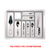 Organizador de gavetas (interno) para talheres.                                                        Observação: Mínimo: 500x400mm / Máximo: 525x455mm Altura: 45mm Acabamento: Branco