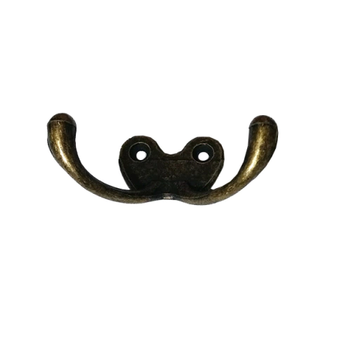Cabide duplo multiuso (pendurar produtos, artesanato).  Unidade: PEÇA Acabamento: Preto OU Ouro Velho OU Niquelado Observação: Zamak