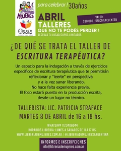 TALLER DE ESCRITURA TERAPÉUTICA