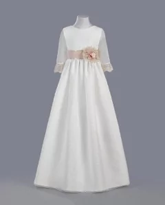 Vestido De Comunión Para Nena plumeti manga 3/4 - comprar online