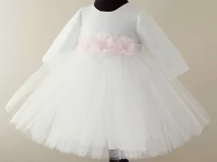 Vestido Bautismo Blanco Con Flores