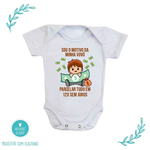 Body de Bebê Motivo da Vovó Parcelar - comprar online
