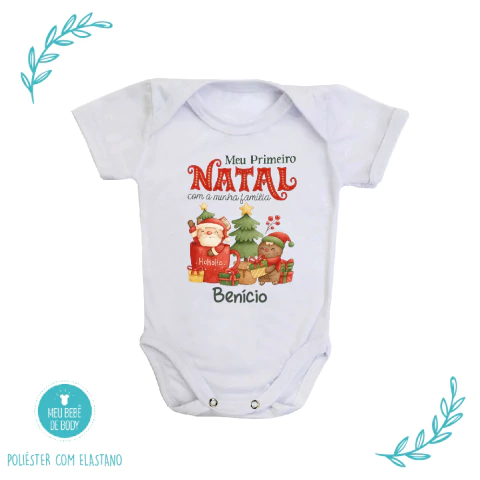 Body Bebê Personalizado Meu Primeiro Natal com a Minha Família com Nome - comprar online
