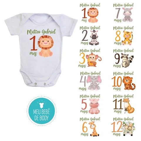 Kit Mesversario Safari Aquarela