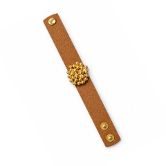 Pulsera Brazalete de cuero Gotas - Divinos Abalorios