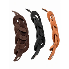 Pulsera de Cuero Brazalete Eslabones - Divinos Abalorios