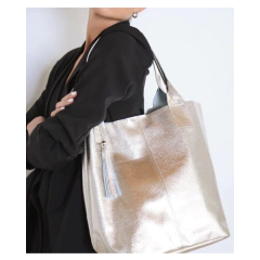 Cartera Tote de cuero XL Elegante. Petunia - Divinos Abalorios