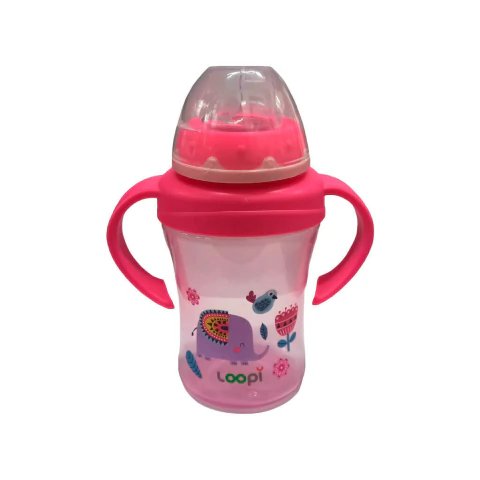 Loopi vaso con pico de silicona x 210 ml rosa - comprar online