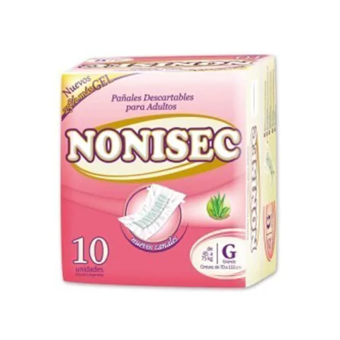 Nonisec pañal recto G x 10 unidaes