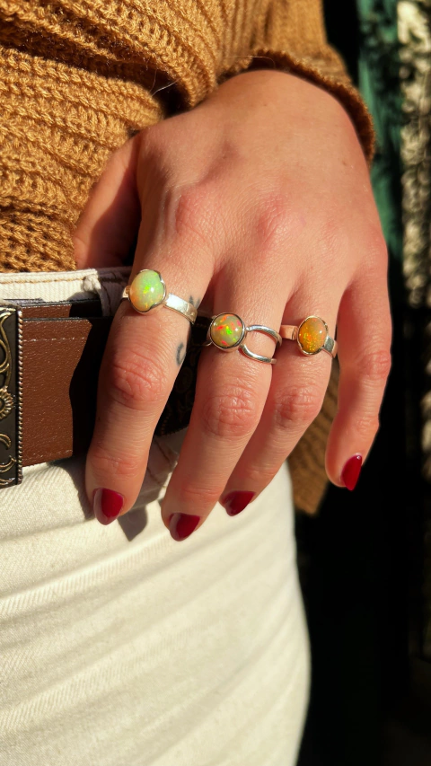 Anillos Opalos Australianos plata 950