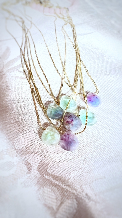 Collar gota fluorita gold