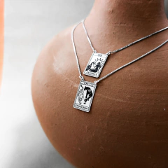 (SOB ENCOMENDA - LEIA A DESCRIÇÃO) Escapulário Felina Carta O EquIlíbro + A Estrela