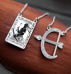 (SOB ENCOMENDA - LEIA A DESCRIÇÃO) Escapulário Carta e Arco de Oxóssi