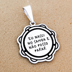 (SOB ENCOMENDA - LEIA A DESCRIÇÃO) Pingente Dupla Face Pandeiro Samba