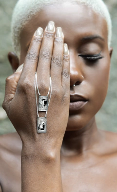 (SOB ENCOMENDA - LEIA A DESCRIÇÃO) Escapulário Felina Carta O EquIlíbro + A Estrela - comprar online