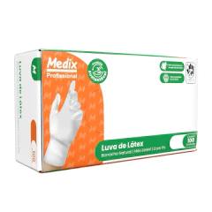 Luva Látex Com Pó Medix Brasil Profissional Tam M 100 un