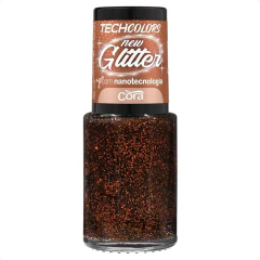 Esmalte Cora Techcolors New Glitter Cooper Marrom