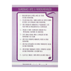 Ficha de dicas e segredinhos após Micropgmentação 100 folhas