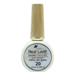 Esmalte em Gel Olho de Gato Real Love Prata Glitter 20 10ml